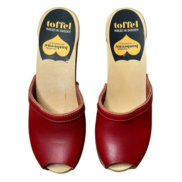 Swedish Hasbeens Grease Sky High Sandal Women's Size 36 / US 6 Red - Picture 12 of 12